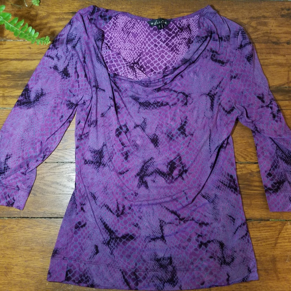 Snakeskin print cowl neck top